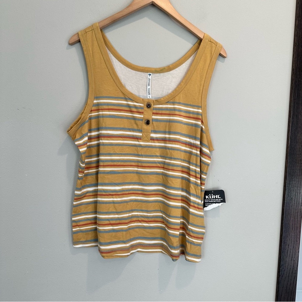 Kuhl Mustard Striped Cotton Tank Top
